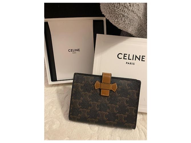 Céline Triomphe Geldbörse Leder braun - Ansicht 2