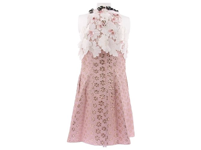 Giambattista Valli Vestido corto rosa de algodón - vista 2