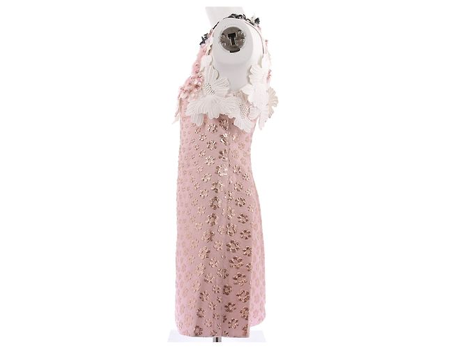Giambattista Valli Vestido corto rosa de algodón - vista 4