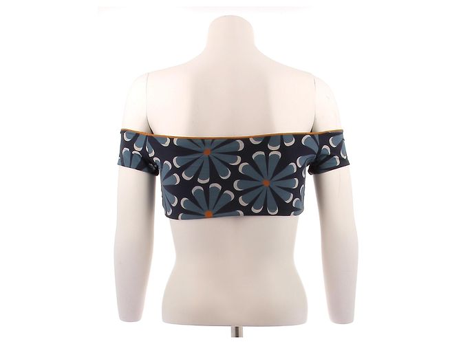 Autre Marque Badeanzug mit Blumenmuster Marineblau - Ansicht 3