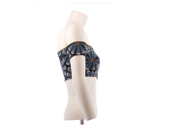 Autre Marque Badeanzug mit Blumenmuster Marineblau - Ansicht 4