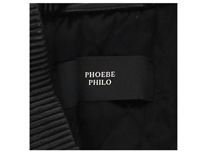 Phoebe Philo Bomber de cuero negro - vista 5