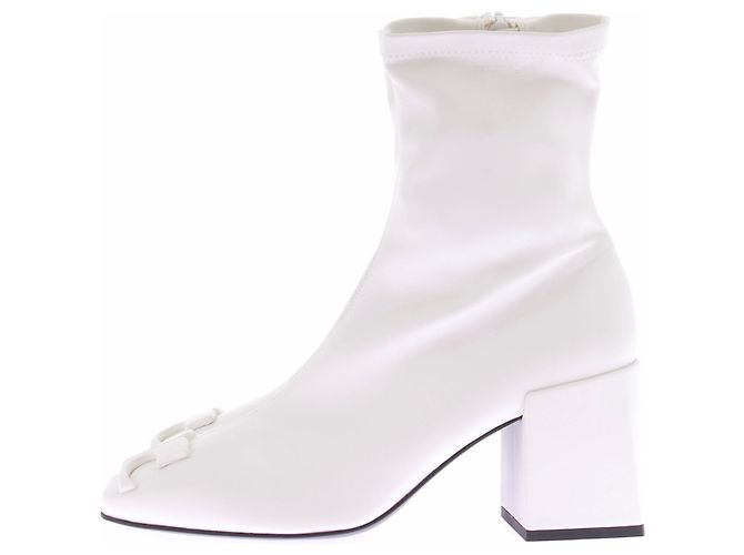 Courreges Botines blancas de cuero "Reedición" Blanco - vista 3