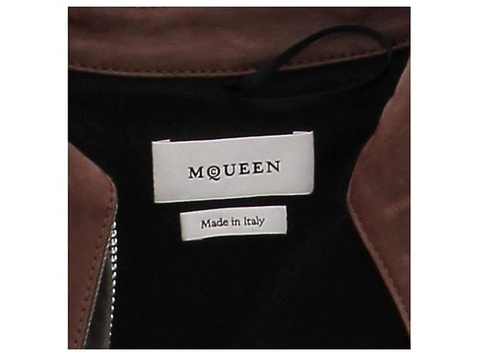 Alexander Mcqueen Chaqueta "Peplum" ajustada gris con cuello marrón - vista 5