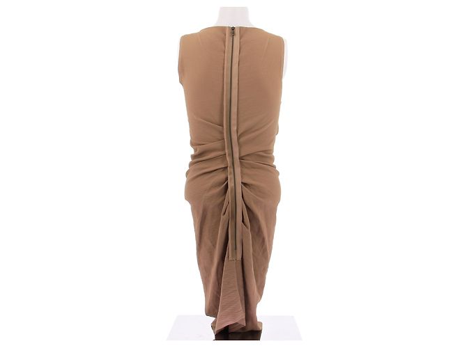 Lanvin Braunes langes Leinenkleid - Ansicht 2