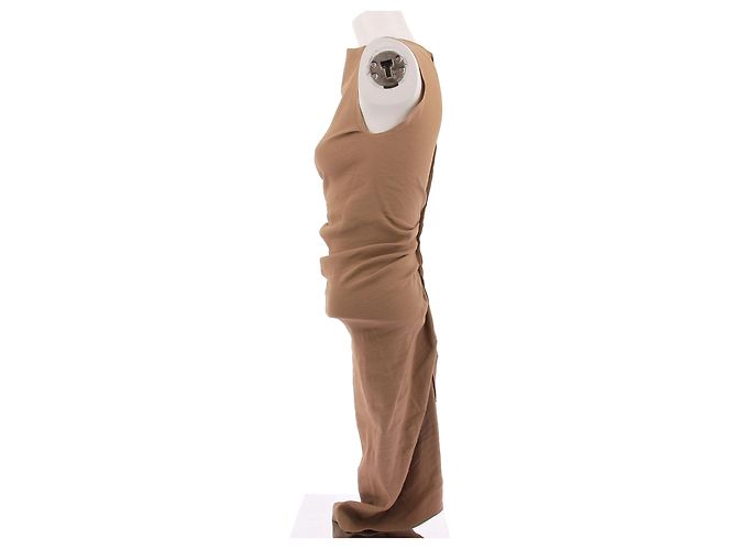 Lanvin Braunes langes Leinenkleid - Ansicht 4