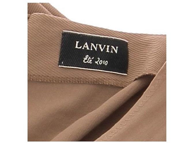 Lanvin Braunes langes Leinenkleid - Ansicht 5