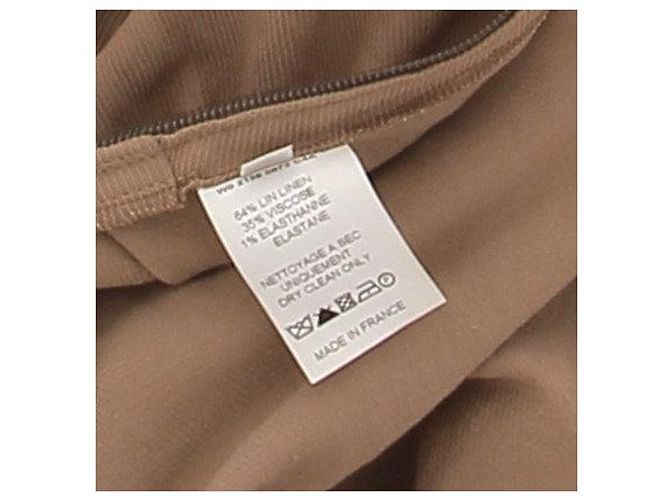 Lanvin Braunes langes Leinenkleid - Ansicht 7