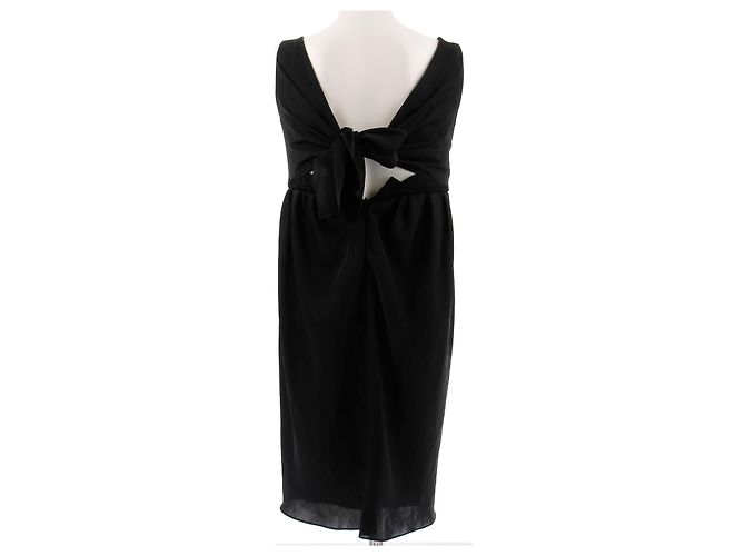 Vestido corto de seda negro Courreges - vista 2