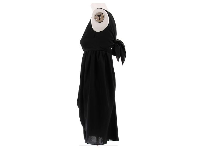 Vestido corto de seda negro Courreges - vista 4