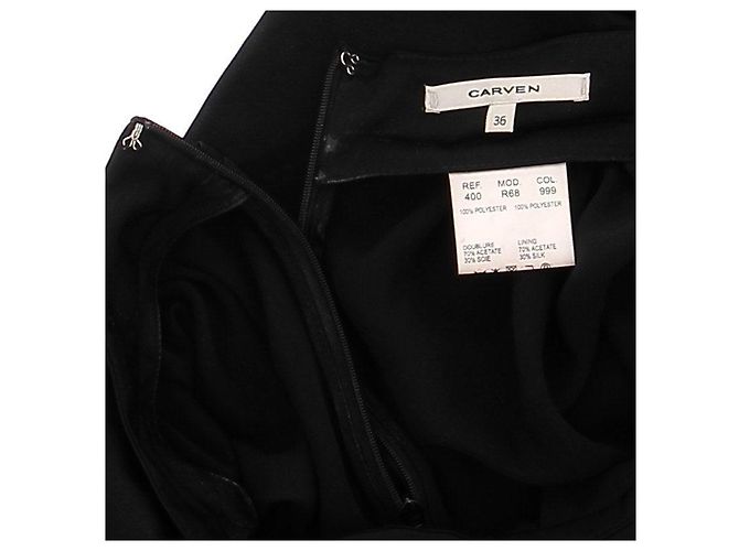 Vestido corto de seda negro Courreges - vista 5