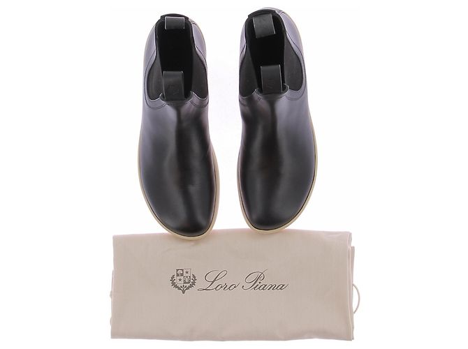 Loro Piana Stivaletti neri e beige Nero - vista 7