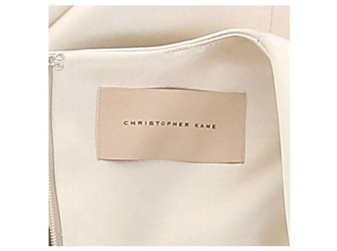 Christopher Kane Vestido creme de lã e seda Bege - vista 5