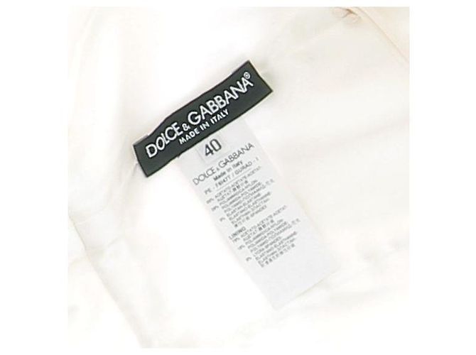 Dolce & Gabbana Ärmelloses Midikleid aus weißem Satin - Ansicht 5