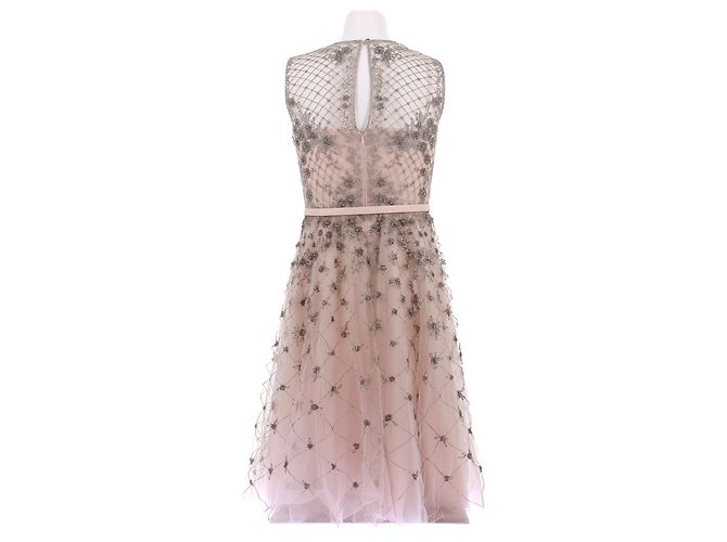 Valentino Garavani Vestido largo rosa de seda con strass - vista 2
