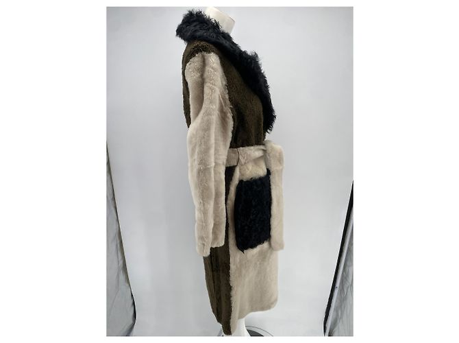 Yves Salomon Abrigo de piel de oveja Beige - vista 2