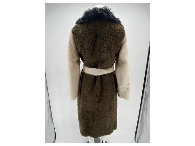 Yves Salomon Abrigo de piel de oveja Beige - vista 3