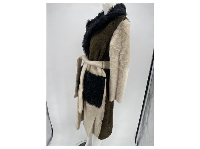 Yves Salomon Abrigo de piel de oveja Beige - vista 4