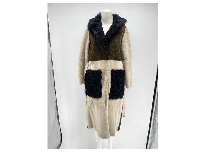 Yves Salomon Abrigo de piel de oveja Beige - vista 6