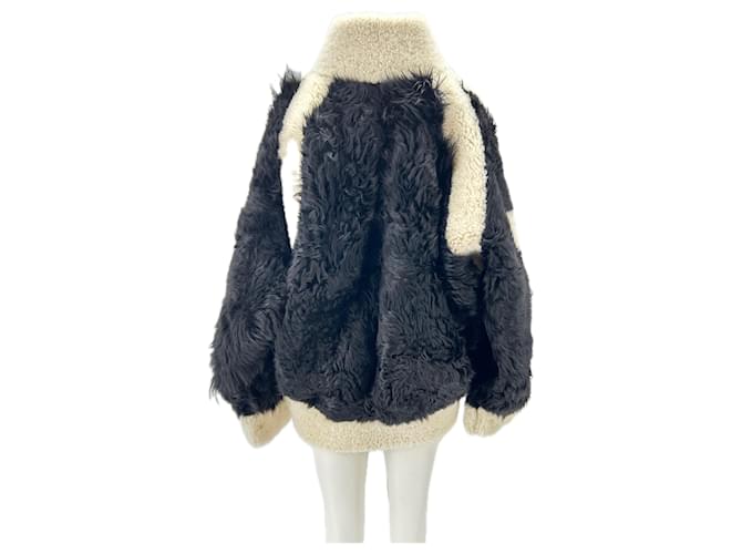 Iro Giacca in shearling bianca e nera Nero - vista 2
