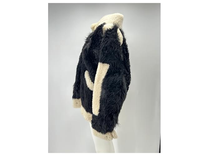 Iro Giacca in shearling bianca e nera Nero - vista 4