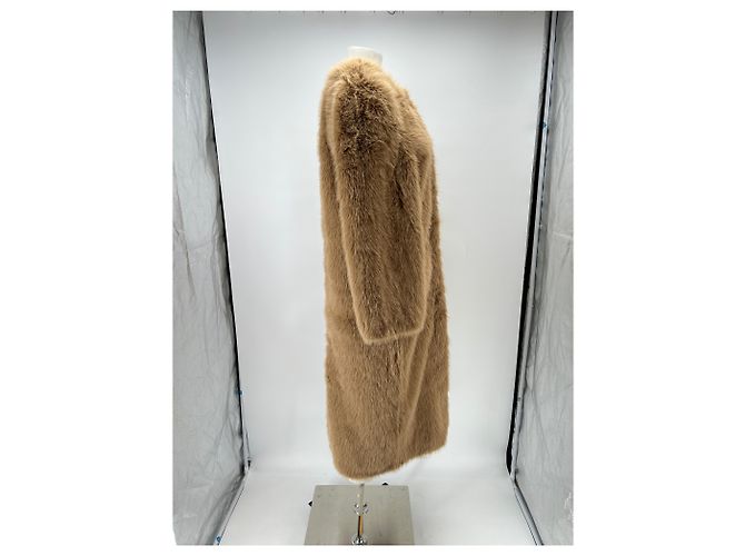 Autre Marque Cappotto cammello in pelliccia sintetica - vista 3