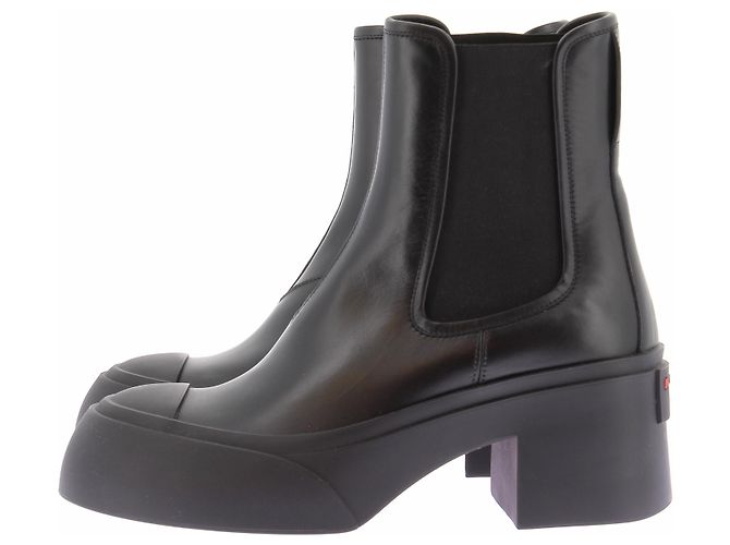 Marni Botines "Chelsea" negros de cuero - vista 3