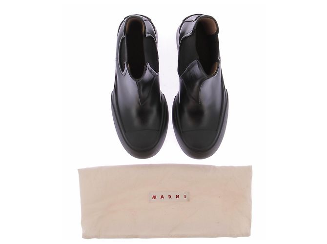 Marni Botines "Chelsea" negros de cuero - vista 7