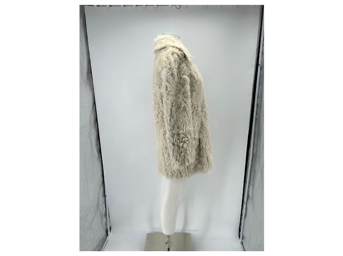 Tory Burch Manteau beige en fourrure - vue 3