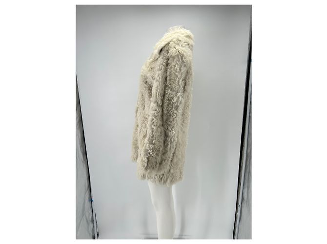 Tory Burch Manteau beige en fourrure - vue 4