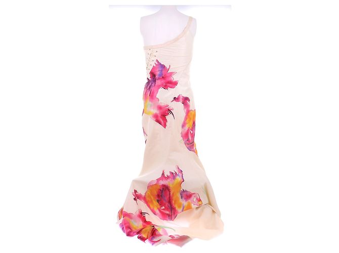 Dior Asymmetrisches langes Kleid mit Blumendetails Pink - Ansicht 2