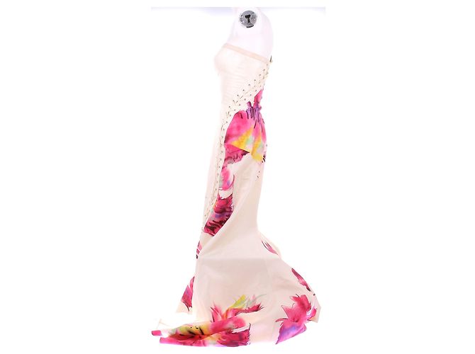 Dior Asymmetrisches langes Kleid mit Blumendetails Pink - Ansicht 4