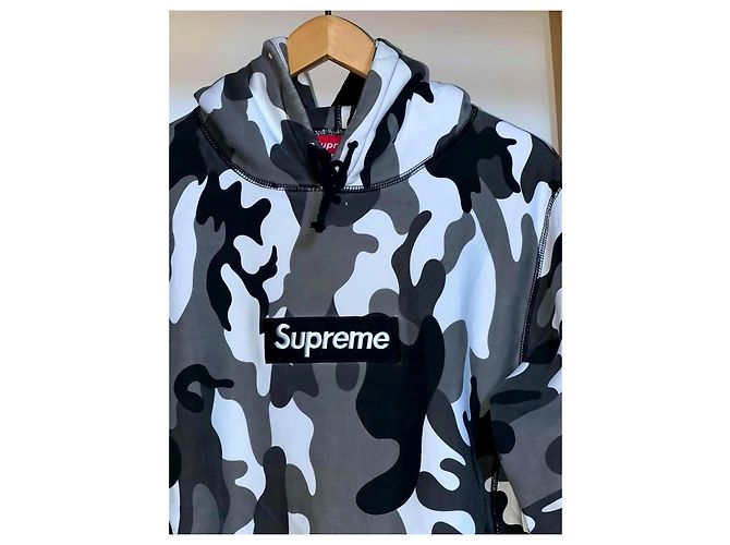 Supreme Snow Camo Box Logo Hoodie Schwarz Grau Weiß Camo Pullover Größe M/L Grün - Ansicht 2