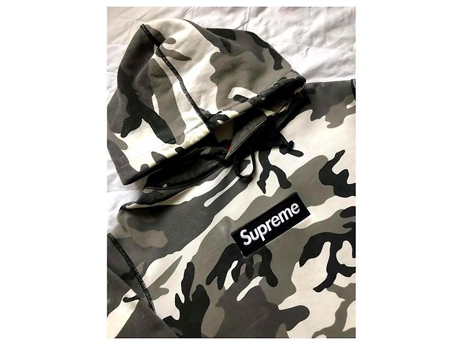 Supreme Snow Camo Box Logo Hoodie Schwarz Grau Weiß Camo Pullover Größe M/L Grün - Ansicht 3