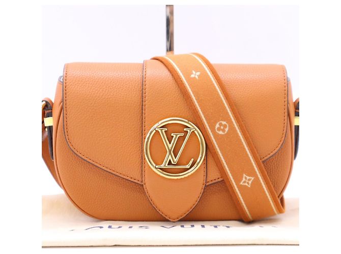 Bolsa de Ombro Pont Neuf Soft MM em Couro de Bezerro Louis Vuitton Marrom Cru Caramelo - vista 2