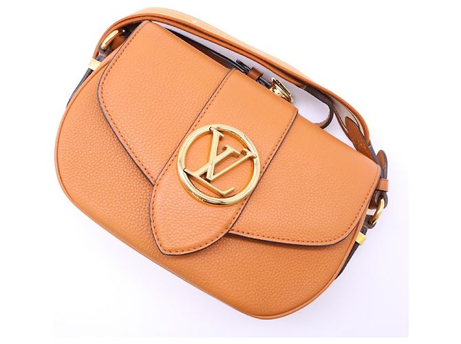 Bolsa de Ombro Pont Neuf Soft MM em Couro de Bezerro Louis Vuitton Marrom Cru Caramelo - vista 3