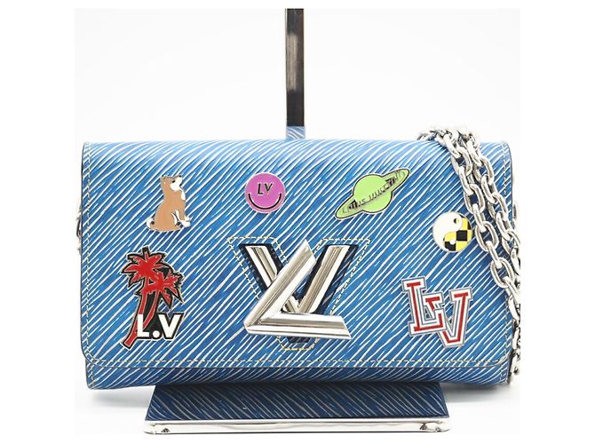 Portafoglio a Catena Epi Denim Louis Vuitton Blu - vista 2