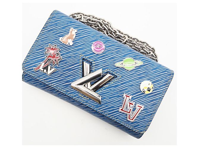 Portafoglio a Catena Epi Denim Louis Vuitton Blu - vista 3