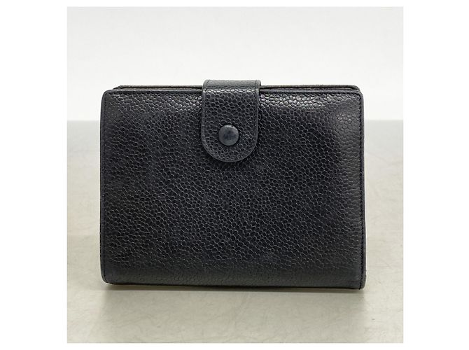 Timeless Billetera bi-fold de piel de ternera granulada negra Chanel Negro - vista 12