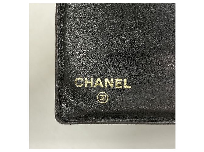 Timeless Billetera bi-fold de piel de ternera granulada negra Chanel Negro - vista 4