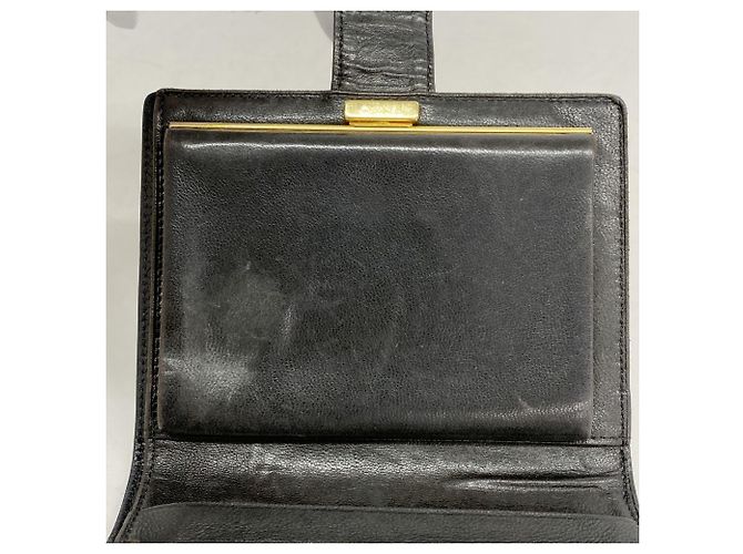 Timeless Billetera bi-fold de piel de ternera granulada negra Chanel Negro - vista 7