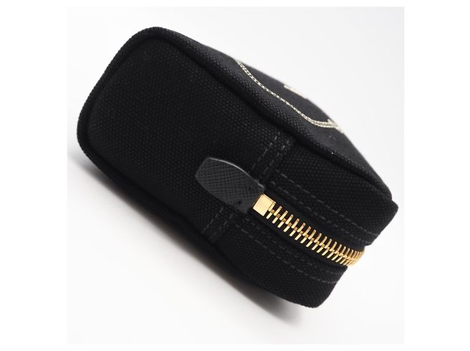 Prada Canvas Canapa Logo Pouch Black White - view 7