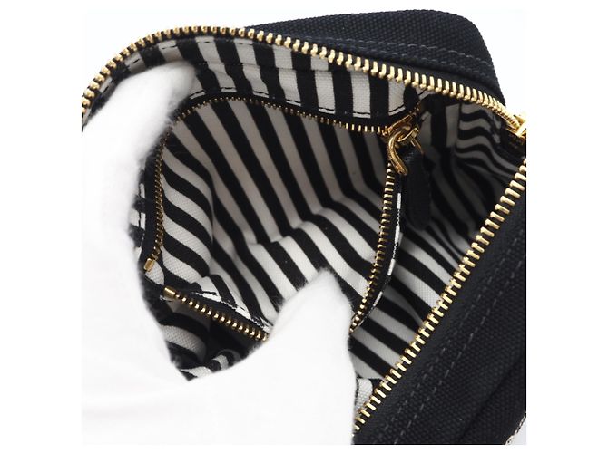Prada Canvas Canapa Logo Pouch Black White - view 9