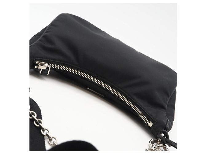Borsa a Spalla in Pelle Saffiano Prada Nero - vista 11