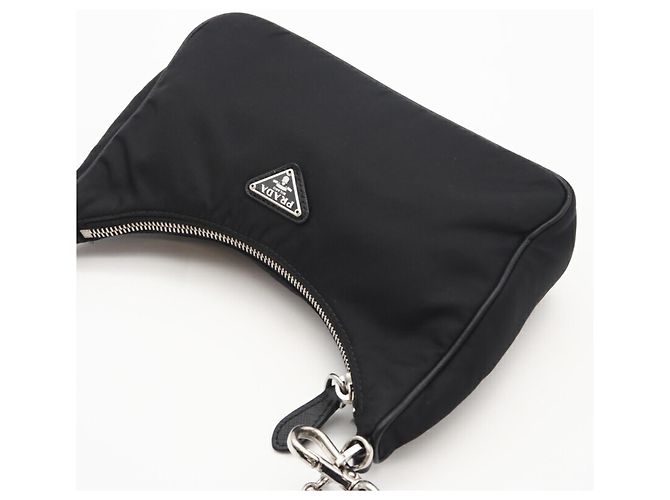 Borsa a Spalla in Pelle Saffiano Prada Nero - vista 6