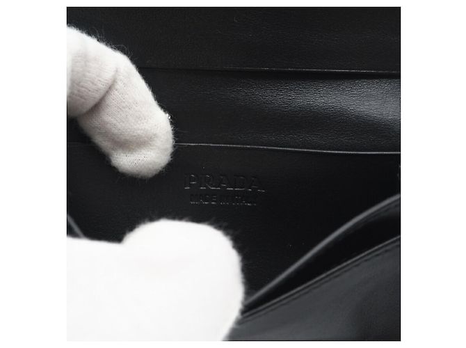 Prada Saffiano Leder Kartenetui Schwarz - Ansicht 11