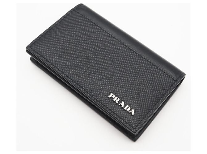 Prada Saffiano Leder Kartenetui Schwarz - Ansicht 3