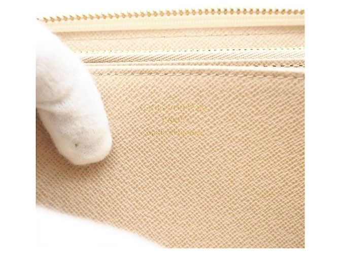 Louis Vuitton Monogram Mini Zippy Geldbörse Weiß Beige - Ansicht 11