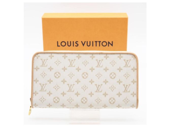 Louis Vuitton Monogram Mini Zippy Geldbörse Weiß Beige - Ansicht 2