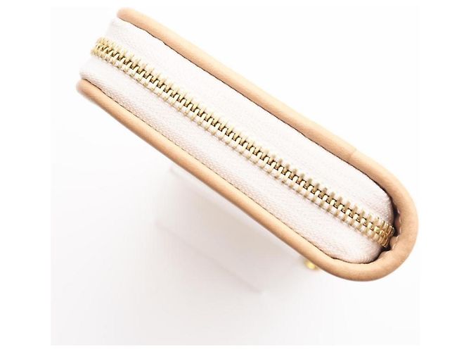 Louis Vuitton Monogram Mini Zippy Geldbörse Weiß Beige - Ansicht 7